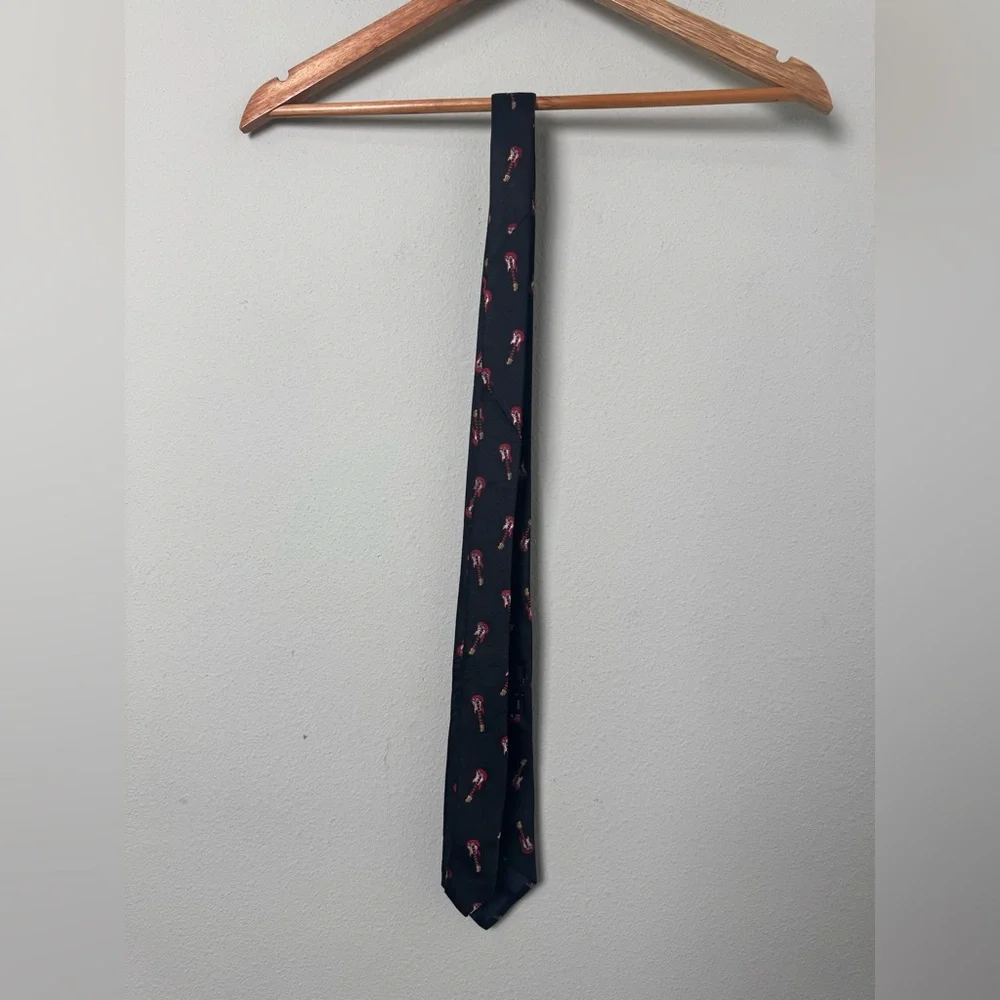 Lord & Taylor Guitar Musician Rock N Roll Tie‎ Novelty Print 100% Silk Tie